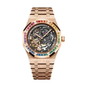 Audemars Piguet 15412OR.YG.1224OR.01 Royal Oak Skeleton Slate Dial Pink Gold Bracelet