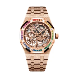 Audemars Piguet 15468OR.YG.1259OR.01 Royal Oak Skeleton Pink Dial Pink Gold Bracelet